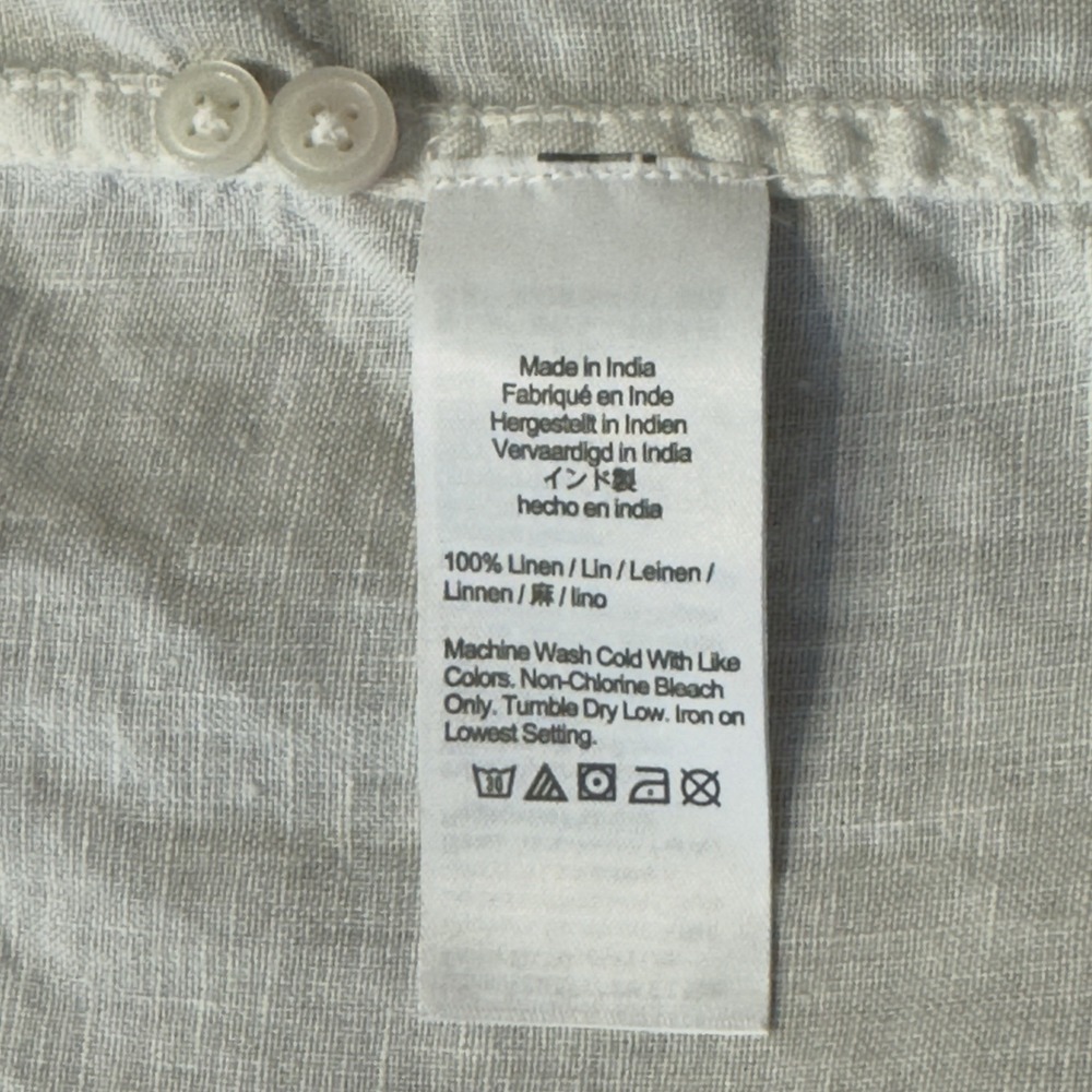 J Crew Sz 8 Baird Mcnutt Irish Linen Shirt Womens Dip Dyed Stone Relaxed Beige - Picture 7 of 11